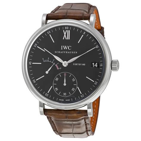 IWC Portofino Manual Wind Eight Days Black Dial Brown